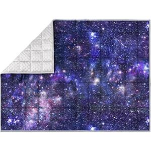 Solfres Coperta ponderata da 2,3 kg, 91 x 104 cm, con stampa, e ragazzi, ultra morbida e accogliente, stelle, galassia dell'universo