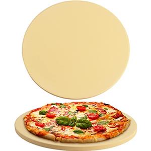 homEdge Pietra per Pizza in Cordierite Set Rotonda per Pane Pizza Pietra da Forno Resistente al Calore per Forno Grill Diametro 38 cm