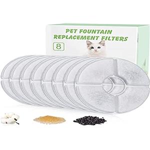 iRhodesy Filtri per 1,6L fontana per Gatti Fiore Fontanella Acqua, Filtri di Ricambio per Fontanella Animali Domestici con Resina e Carboni Attivi per Dispenser Acqua Automatico (8 Pezzi)
