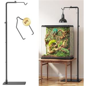 Josmimic Supporto regolabile per lampada riscaldante per rettili, da 53 a 157 cm - con base robusta per draghi barbuti, tartarughe, serpenti e lucertole - Supporto per lampada riscaldante per acquari e terrari