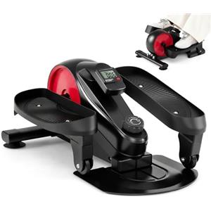 COSTWAY Ellittica sotto Scrivania, Pedaliera Riabilitazione Silenziosa, con Monitor e 8 Livelli di Resistenza Magnetica Regolabili e Display LCD, Mini Ellittica Portatile per Casa e Ufficio