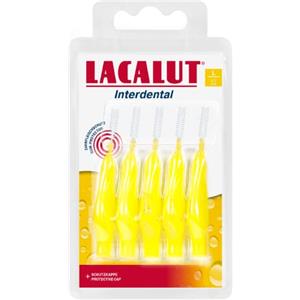 LACALUT Scovolini Dentali Blister 5 Pezzi, Spazzolino Interdentale con Copri Scovolino Denti Igienico Colore Giallo, Morbido Massaggia Gengive Sensibili, Utile Contro Placca, Carie e Alitosi