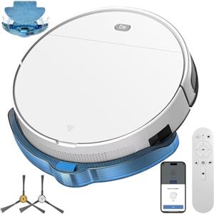 Yigars 2026 Robot Aspirapolvere Lavapavimenti 2in1 Spazza, Aspira, Robot Aspirapolvere con Fino a 5500Pa 7,8cm Ultra Sottile App/Alexa Ideale per Pulizia Domestica/Peli Animali-White