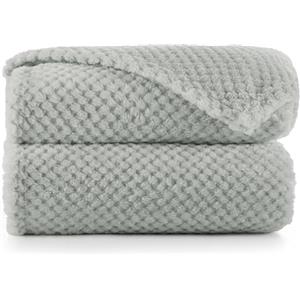 DecoKing Coperta Plaid Pile 220x240 cm per Letto Matrimoniale Calda Accogliente e Spessa in Morbido Velluto Stile Scandinavo Per Letto Divano Sedia Tutte le Stagioni Acciaio Henry