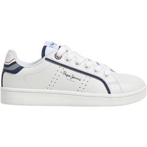 Pepe Jeans London Player Young B Scarpe da Tennis in Pelle a vestibilità Regular per Uomo, Lavaggio Blu