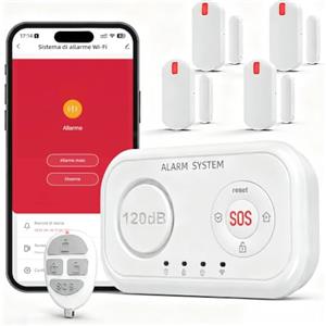 YISEELE Allarme Casa Senza Fili: Antifurto casa con Centrale 120dB e Controllo APP Gratuita - Proteggi famiglia e beni dagli intrusi in tua assenza - Salvavita Anziani - Compatibile Alexa & Google