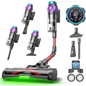 Ultenic 55Kpa/80Min Aspirapolvere Senza Fili, Scopa Elettrica Senza Fili Potente con Tubo Pieghevole, Filtrazione Multi-Cono,Display Intelligente, Anti-Groviglio per Peli Animali/Pavimenti/Tappeti