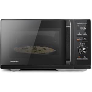 Toshiba 3-in-1 Forno a Microonde Origin Inverter con Grill, 25 Litri, Microonde 900W, Grill 1100W, Chef Defrost, Combi,10 Livelli di Potenza, 7 Menu Automatici, Colore Nero-MW3-AG25PFI(BK)