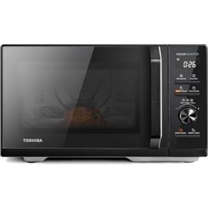 Toshiba 6-in-1 Microonde Combinato con AirFry, 26 Litri, Chef Defrost, 10 Livelli di Potenza, Menu Automatici, Microonde 900W, Grill 1000W, Nero-MW3-AC26SFI(BK)