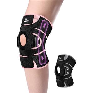ABYON Ginocchiera articolata per uomo e donna - Supporto con stabilizzatori laterali in metallo e cinturino regolabile a 360° per lesioni al menisco, dolore ACL/MCL, artrite e post-operatorio