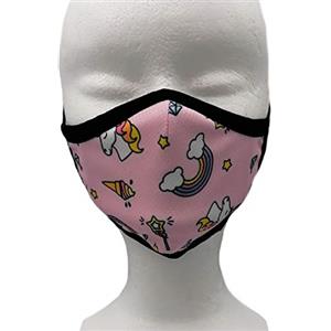 Ypm Mascherina Unicorni, Lavabile, in Tessuto 3 Strati, Made in Italy, Filtrante, Idrorepellente, con 1 Filtro Monouso. Misura bambini.