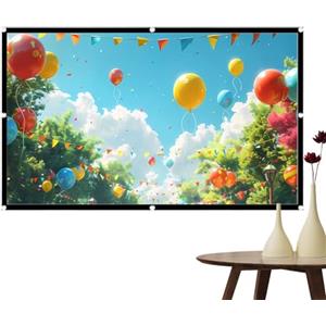 Generico Schermo Per Proiettore Pieghevole Da Esterno Da 254 Cm | Proiezione Portatile Su Tela 100 16:9 HD 4K | Installazione Rapida Anteriore/posteriore | Per Giardino Serata Cinema All'apert