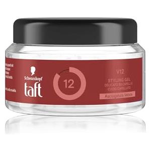 Schwarzkopf Taft V12 Styling Gel 250ml, Gel per capelli con tecnologia speed hold, con formula vegana, gel ad asciugatura veloce delicato su capelli e cuoio capelluto