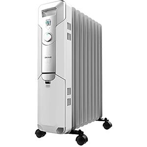 Cecotec Radiatore olio elettrico ReadyWarm 9000 Space, 9 moduli, consumo energetico, 2000 W, 3 livelli, avvolgicavo, sistema di sicurezza, ruote, 20 m2 05882