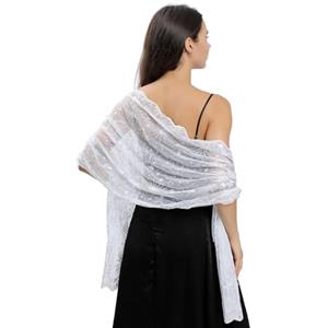 CCAIPU Scialli e Fasce in Pizzo per Donne, Stola e Sciarpe in Maglia Morbida Pashmina Scialli e Nappe da Donna Scialle in Seta per Abiti da Sposa e Festa di Nozze