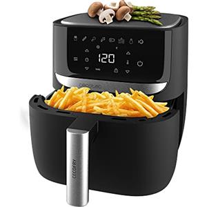 Cecotec Friggitrice ad Aria Cecofry Advance Precision. Air Fryer 1700 W, Capacità 5,5 L, Dietetica, Finitura in Acciaio Inox, Bilancia Integrata, Selezione della Temperatura, Timer