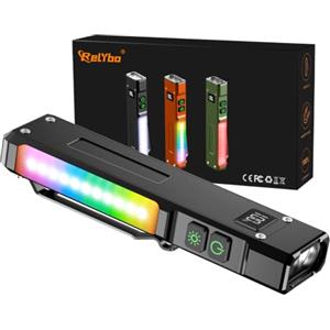 Relybo EDC Torcia LED Potente Professionale 1,000,000, Bianca LED/UV Torce