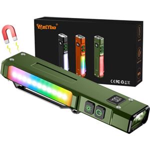 Relybo EDC Torcia LED Potente Professionale 1,000,000, Bianca LED/UV Torce