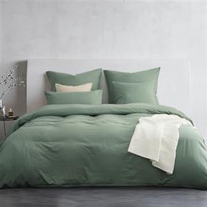 Duvetnova Copripiumino Singolo 140x200 Verde Salvia, Microfibra Prelavata Super Morbida Effetto Cotone, Certificazione OEKO-TEX, 1 Copripiumino 140x200 + 1 Federa 80x80 cm