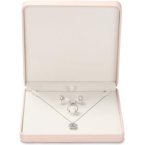 Oirlv Rosa PU Pelle Grande Set Scatola Collana,Scatola Gioielli,Portagioie,San Valentino,Compleanno,Espositore per Gioielli