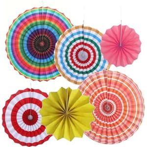 YUNZHISHIYE Decorazione Natalizia Messicana, Set Di Decorazioni Per Ventagli Di Carta, Ventilatore Da Soffitto Con Pom Pom, Adatto Per Feste, Matrimoni, Natale, Ringraziamento, Halloween (Arcobaleno)