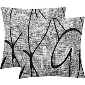 Jaotto Federe Cuscini Divano 45x45 cm, Copricuscino Divano Elasticizzato Decorativi Set di 2, Cuscino da Divano Lavabile, Fodere Letto Decorative per Casa Auto Divano(Stile Grigio)