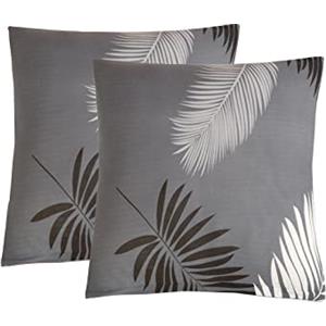 Jaotto Federe Confezione da 2 Federe Cuscini Divano Decorativi Fodere Quadrati Spandex 45x45cm Cuscino Copricuscini per Soggiorno Camera da Letto Casa(Piuma Grigia,Set di 2)