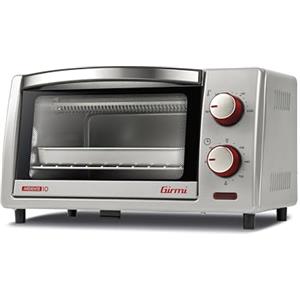 Girmi FE10 Forno elettrico, 800 W, 10 Litri, Griglia INOX, Termostato Regolabile, Timer 60 min, Accesori inclusi, Silver