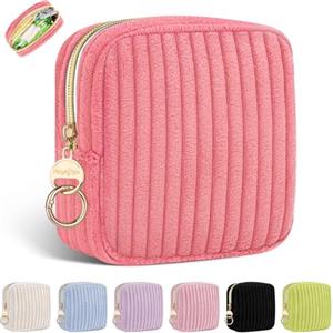 Playexen Porta Assorbenti da Borsa Sacchetti di Pola per Portaassorbenti Igienici per Mestruazioni con Cerniera Pochette Piccola Porta-assorbenti Tampons Portatile Per Donna Ragazza Sacch Regalo(Rose)