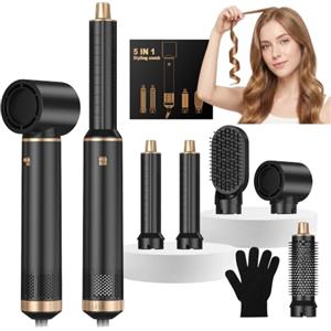 UKYITU Asciugacapelli 5 in 1 Hair Styler, Air Styler Phone 5 in 1 Multifunzione Phon Capelli, Spazzola Asciugacapelli Per Dare Volume Ai Capelli, Lisciare, Arricciare, Ioni Air Curler Brush