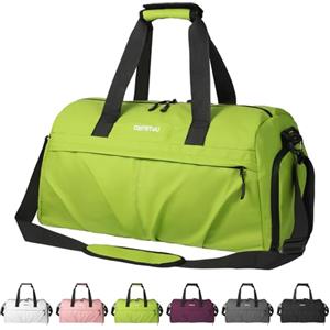 DBPBToU Borsone Palestra Donna Uomo Materiale Rigido, Borsa Palestra con Scomparto per Scarpe di Ventilazione, Borsone da Viaggio Donna Impermeabile (Verde)