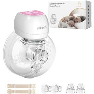 KISSBOBO 1508 Tiralatte Elettrico Indossabile, 193g Leggero (Rosa 1 pezzo)