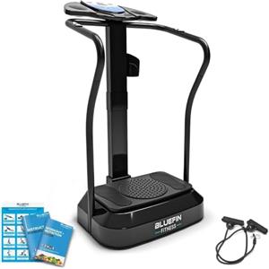 Bluefin Fitness Pedana Vibrante Dimagrante Bluefin PRO | Ginnastica da Casa a Ritmo Elevato| Console per Allenamento Completo | Rotazione dei Fianchi A 360°| Silenziosa | Altoparlanti Aux