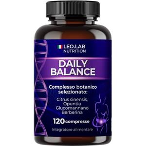 L.E.O LAB Daily Balance 120 Compresse con Berberina, Glucomannano, Opuntia e Morosil®