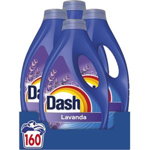 Dash Detersivo Liquido Lavatrice, 160 Lavaggi (4x40), Lavanda, Rimuove Le Macchie e Igienizza, Dona Freschezza, Brillantezza Per I Capi, Efficace Anche A Freddo E In Cicli Brevi
