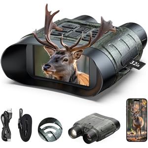 HOTPEAK Binocolo Visione Notturna WiFi, 112MP 4K Binocolo Notturno Digitale con Zoom 12X Portata 450m, Batteria 5000mAh Ricaricabile, Scheda 32GB Inclusa, Visione Infrarossa con App Mobile