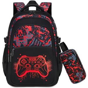 Byitin Zaino Scuola Elementare Bambino Fluorescente, Zaino Ragazzo Grande Capacità Impermeabile con Porta USB e Astuccio, Design Multiscomparto per Scuola Media