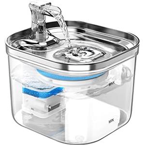 HORJOR Fontanella per Gatti da 2 Litri per Gatti e Cani Piccoli, Fontana di Acqua Gatto con Filtro e Pompa Silenzios,3 Modalità di Flusso d'acqua, Facile da Pulire