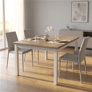 MIlani Home BLAKE - tavolo da pranzo moderno allungabile in acciaio e legno da 110 x70