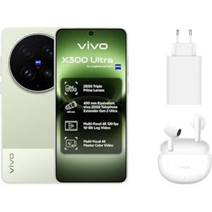 vivo Smartphone X300 Ultra 16GB+1024GB & BUNDLE,Fotocamera ZEISS 200MP (14-35-85 mm), Video 4K 120fps, Display 2K, Batteria 6600 mAh, Snapdragon 8 Elite Gen 5 (Steppe Green, X300Ultra)