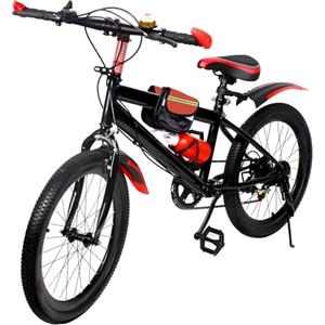 biniliubi 20 inch Mountain Bike with Mudguard 7 Speed Boys Girls Carbon Steel Capacità di Carico 85 kg, Bicicletta È adatta per strade, montagne e altre condizioni stradali (rosso)