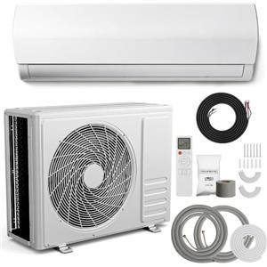 TRIUMPHKEY Condizionatore Split 12000 BTU / 3,5 kW con 2 Tubi in Rame da 3 m, Climatizzatore Inverter con Riscaldamento, Classe A++, fino a 45 m², R32, Telecomando e Kit di Montaggio