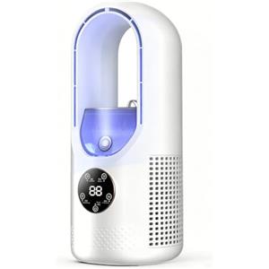 zolyet Condizionatore d'aria portatile, senza lama, silenzioso, a 6 velocità, mini ventilatore ricaricabile tramite USB, per umidificazione, raffreddamento, portatile, ventilatore da scrivania per casa