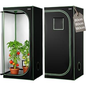 VEVOR Tenda da Coltivazione 80 x 80 x 180 cm per Piante da Interno Tenda da Coltivazione per Piante da Interno, con Finestra di Osservazione, Cerniera, Mylar Altamente Riflettente 600D