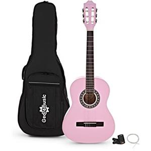 Gear4music Chitarra Classica Rosa 3/4 per Principianti Bambini 7 - 10 Anni con Custodia e Accordatore
