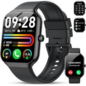 Motast Smartwatch Uomo Donna, 1.96" HD 2026 Orologio Fitness Tracker con Effettua/Risposta Chiamate, 112+ Sportive,Contapassi/Sonno/Cardiofrequenzimetro, IP68 Impermeabile Smart Watch per iOS Android Nero
