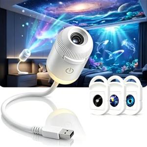 OWSEN Nuovo Proiettore di luce notturna olografica 5D Smart Dynamic HD 2026, proiettore HD Star Plug and Play, proiettore HD Galaxy e oceano regolabile a 360°, proiettore Galaxy 2 in 1 con luce