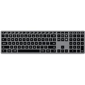 Satechi Tastiera Wireless Slim X3 ???????????????????????? ????????, Tastiera Bluetooth con Tastierino Numerico, Retroilluminata e Ricaricabile, per Mac, Windows e Android (Grigio, Layout Americano)