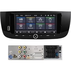 MAVYULQEF Linux Autoradio è compatibile con Fiat Punto 2010-2016/Linea 2012-2015 Avvio Lampo/Bluetooth/Wireless CarPlay/Android Auto/FM/AM/RDS/USB