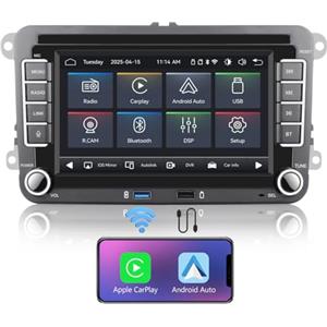 MAVYULQEF Autoradio Linux Avvio 5s | Bluetooth/CarPlay/Android Auto Wireless/FM/AM/RDS/USB | DSP 100W | Compatibile VW Golf 5/6 Passat Jetta Caddy EOS T5 Tiguan Touran CC Polo